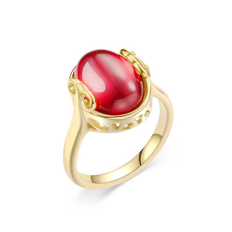 Wholesale Titanium Steel Ruby Ring